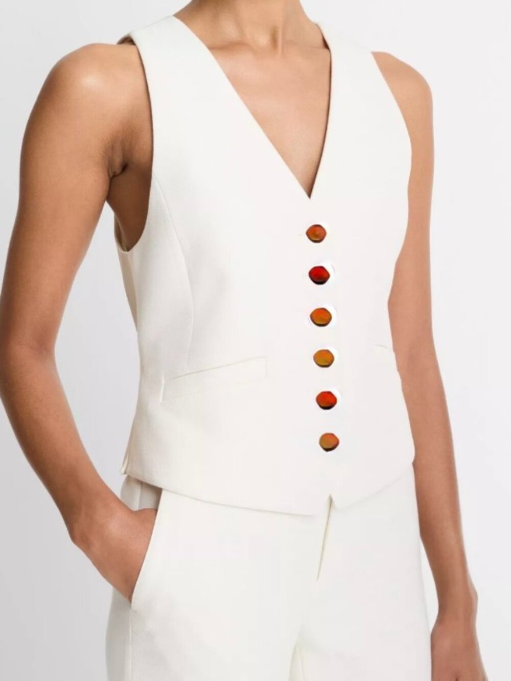 AMANDA UPRICHARD WHITE VEST MED NWOT